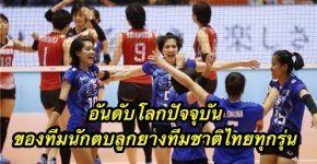 อันดับโลกปัจจุบันของทีมนักตบลูกยางทีมชาติไทยทุกรุ่น